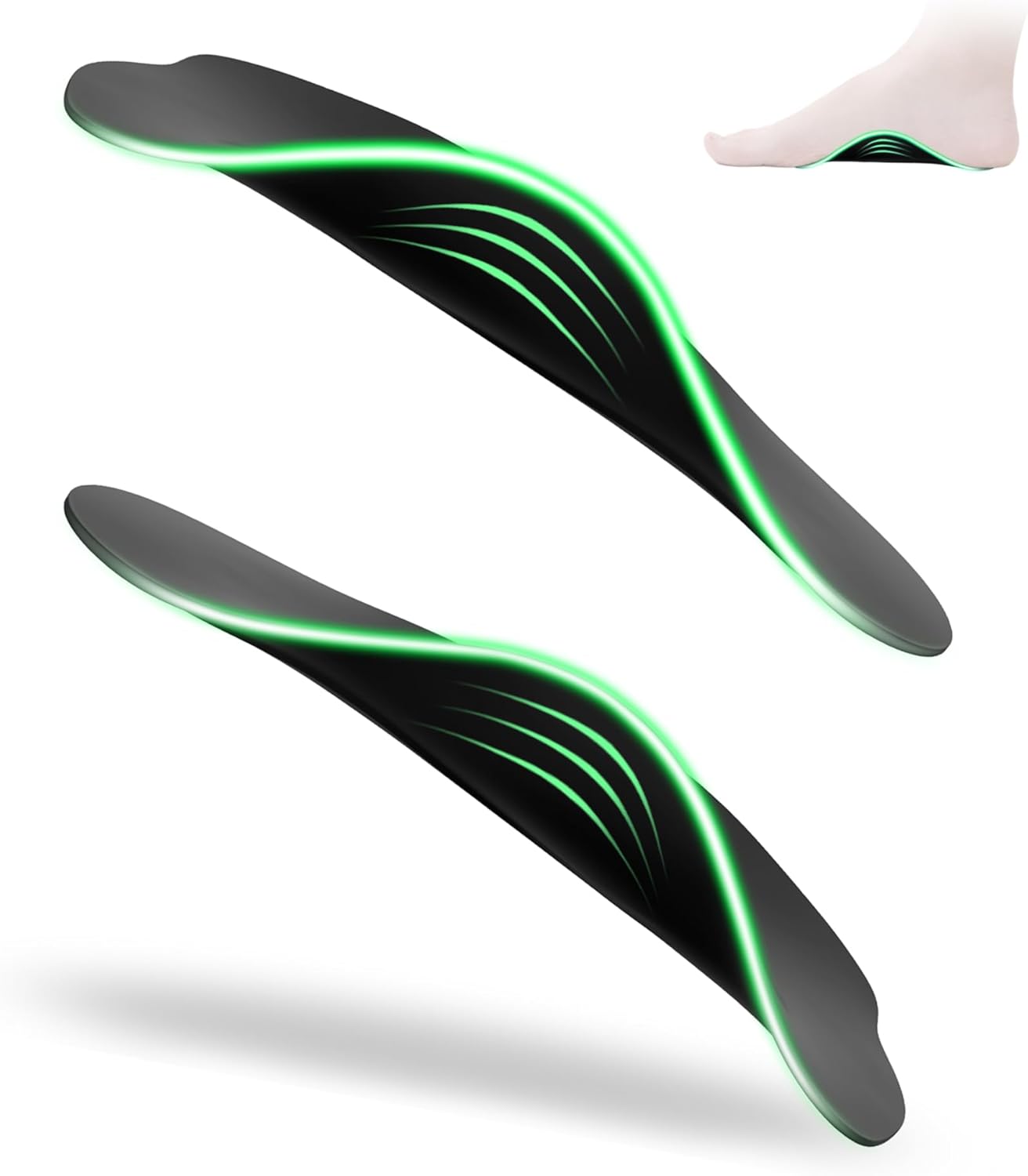 Plantar Fasciitis Relief Arch Support Insert 3/4 Length Shoe Insoles for Women Men High Arch & Flat Feet,All-Day Relieve Foot Back Hip Leg and Knee Pain X/O Legs,Improve Balance Alignment