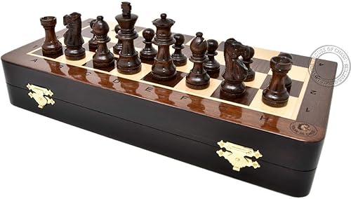 Miniatura 2 de House of Chess - Juego de ajedrez de viaje plegable magnético de madera de 12 pulgadas - 2 caballeros adicionales, 2 peones adicionales, 2 reinas