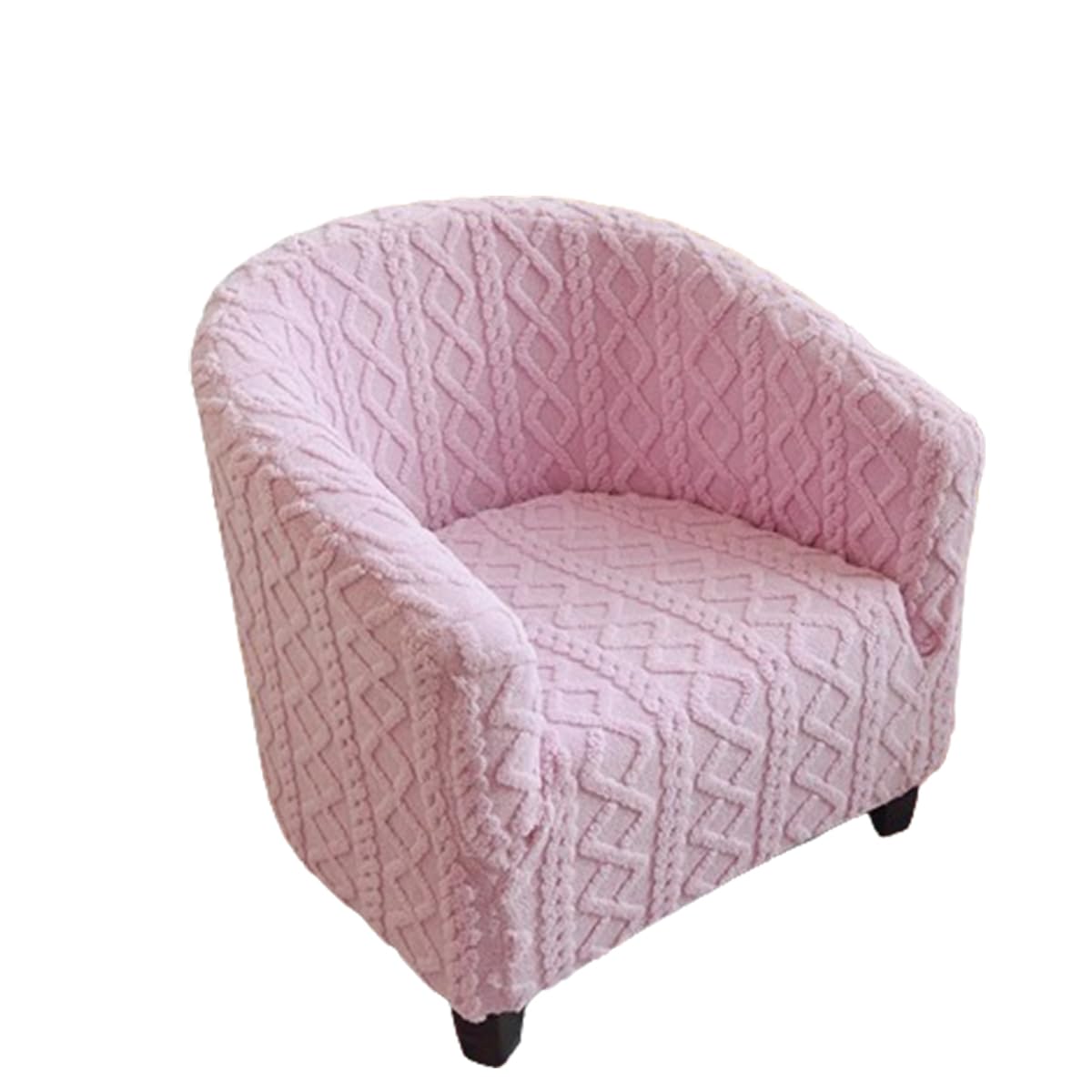 Surwin Velvet Tub Chair Covers, Solid Colour Armchair Cover Jacquard Stretch Furniture Protector, Solid Colour 650g Thickened Bucket Chair Slipcover for Bar & Home Office