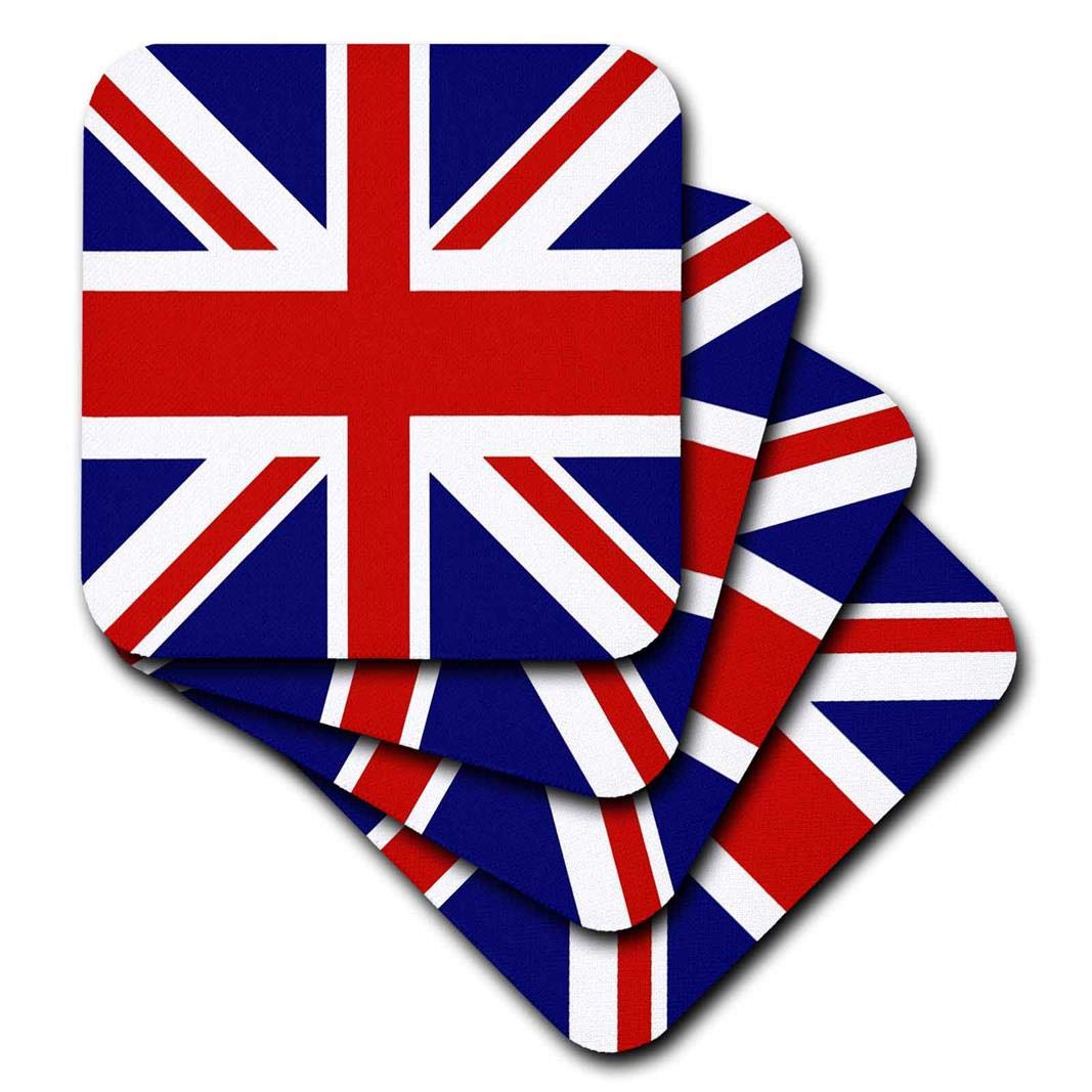 3dRose cst_62560_3 Union Jack Old British Naval Flag-Ceramic Tile Coasters, Set of 4