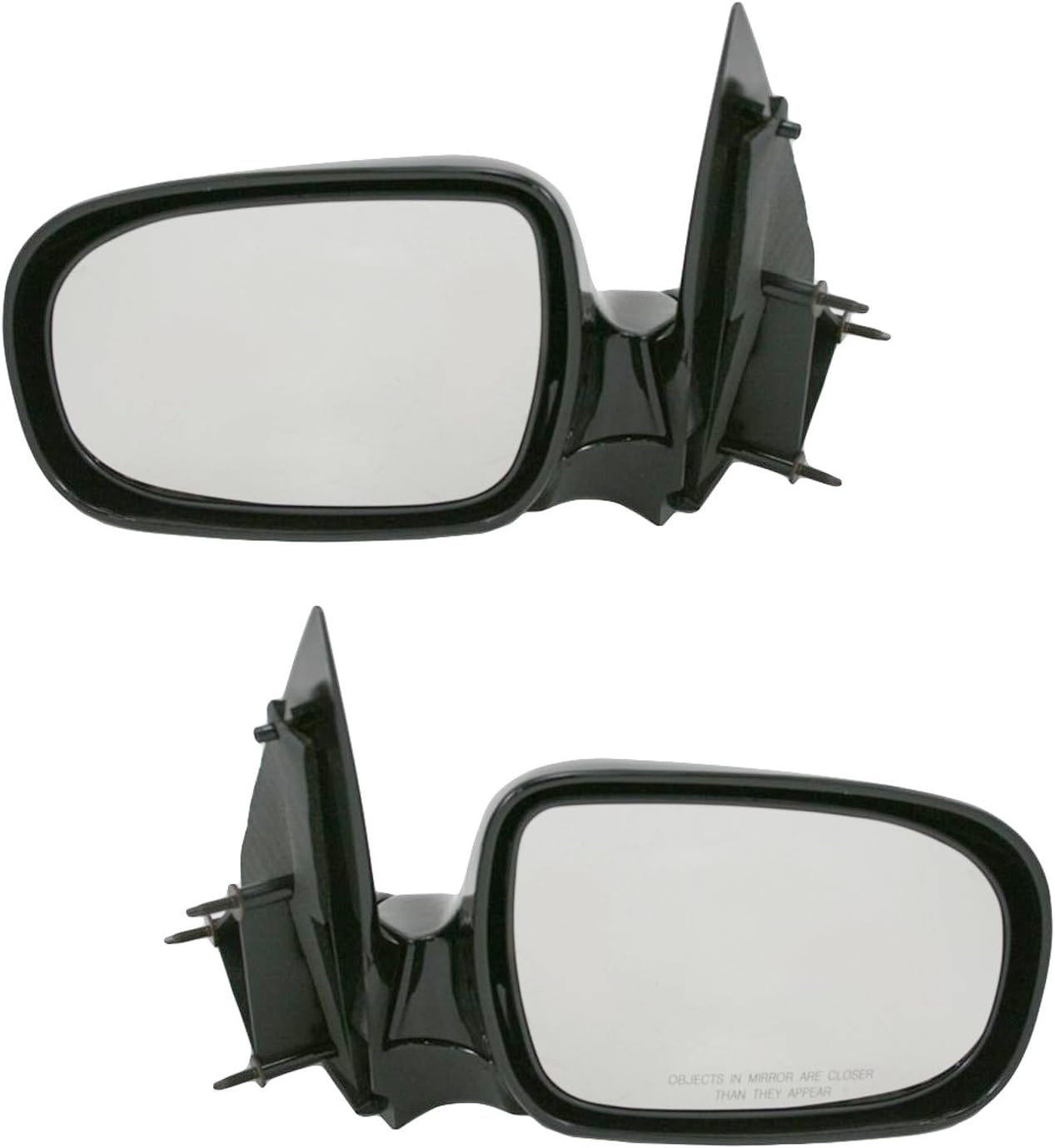 TRQ 2 Piece Driver and Passenger Side Set View Mirror Manual Adjustment Non-Heated No Memory Black Compatible with 1997-2005 Chevrolet Venture GM1320255 GM1320315 GM1321255 GM1321315