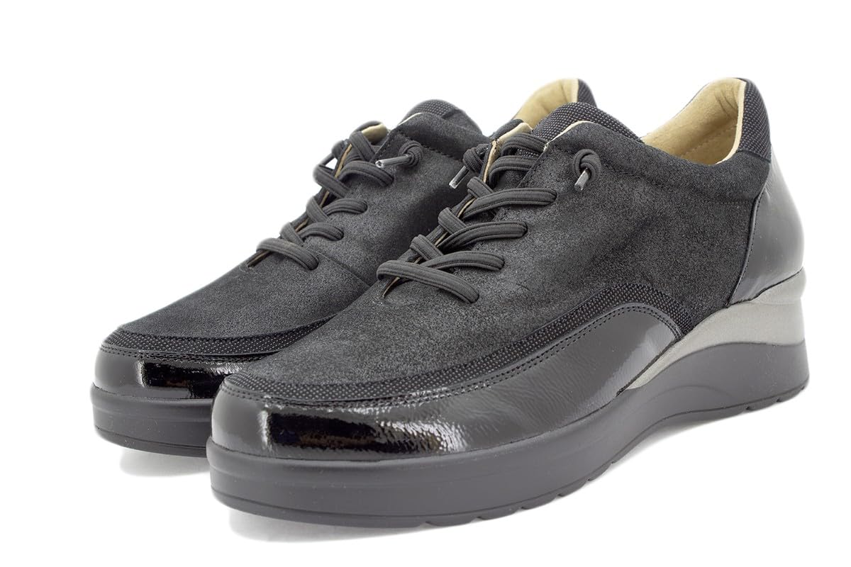 PieSanto - 235754 Zapato Cordón Charol Topo para: Mujer