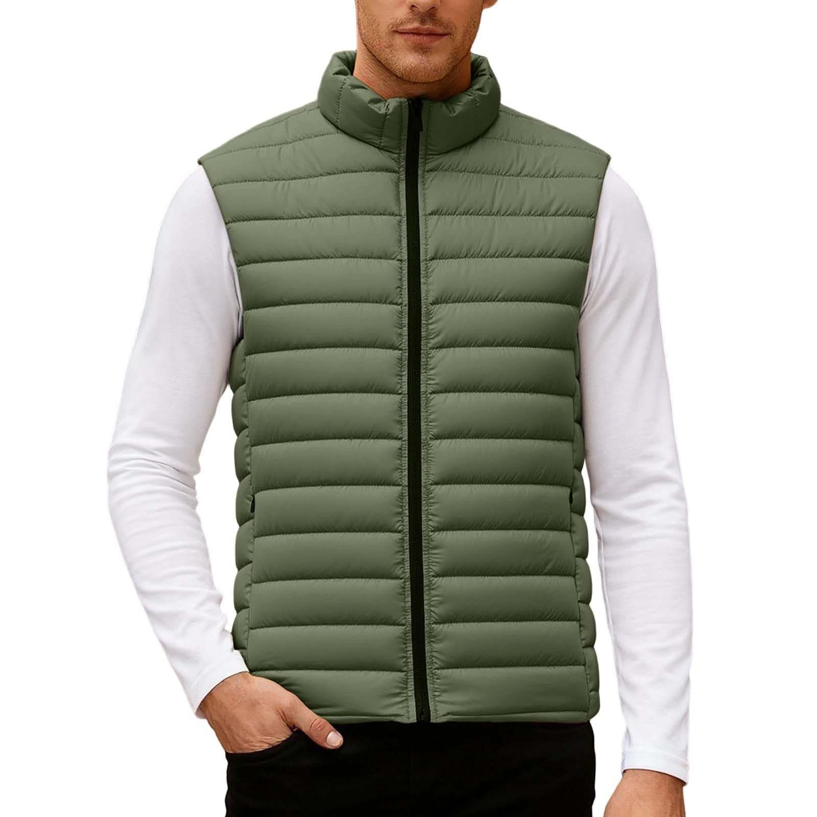 Chaleco acolchado transpirable chaqueta ligera sin mangas con cuello aislamiento térmico 6