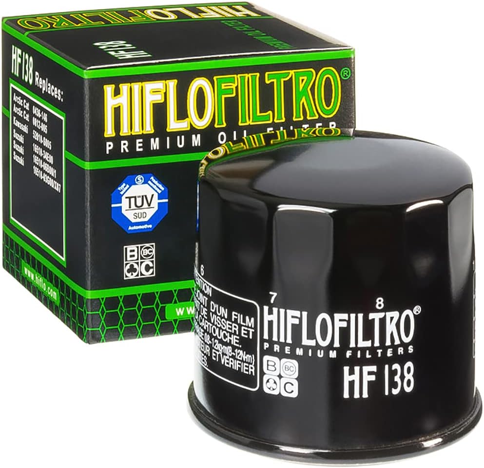 HiFlo HF138 Oil Filter for Suzuki GSX-R, V-Strom, SV650, KingQuad ATV & More - Replaces OEM Part 16510-03G00