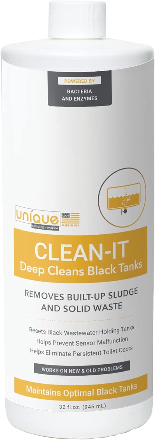 Unique CleanIt RV Black Tank Cleaner Liquid, Enzyme Deep