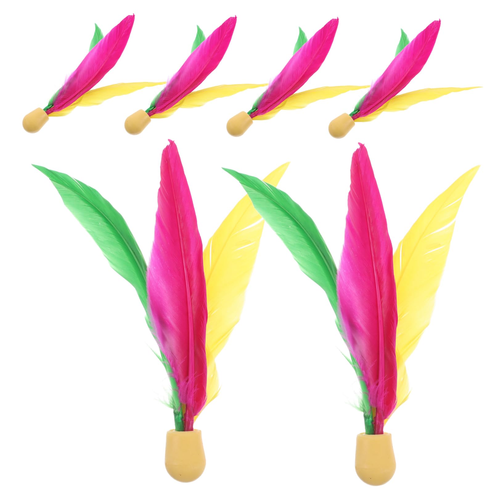 ifundom Outdoor Sticky Ball Set 6pcs Long Hair Badminton Shuttlecocks High Elastic Rubber Head Replacement Birdies Family Fun