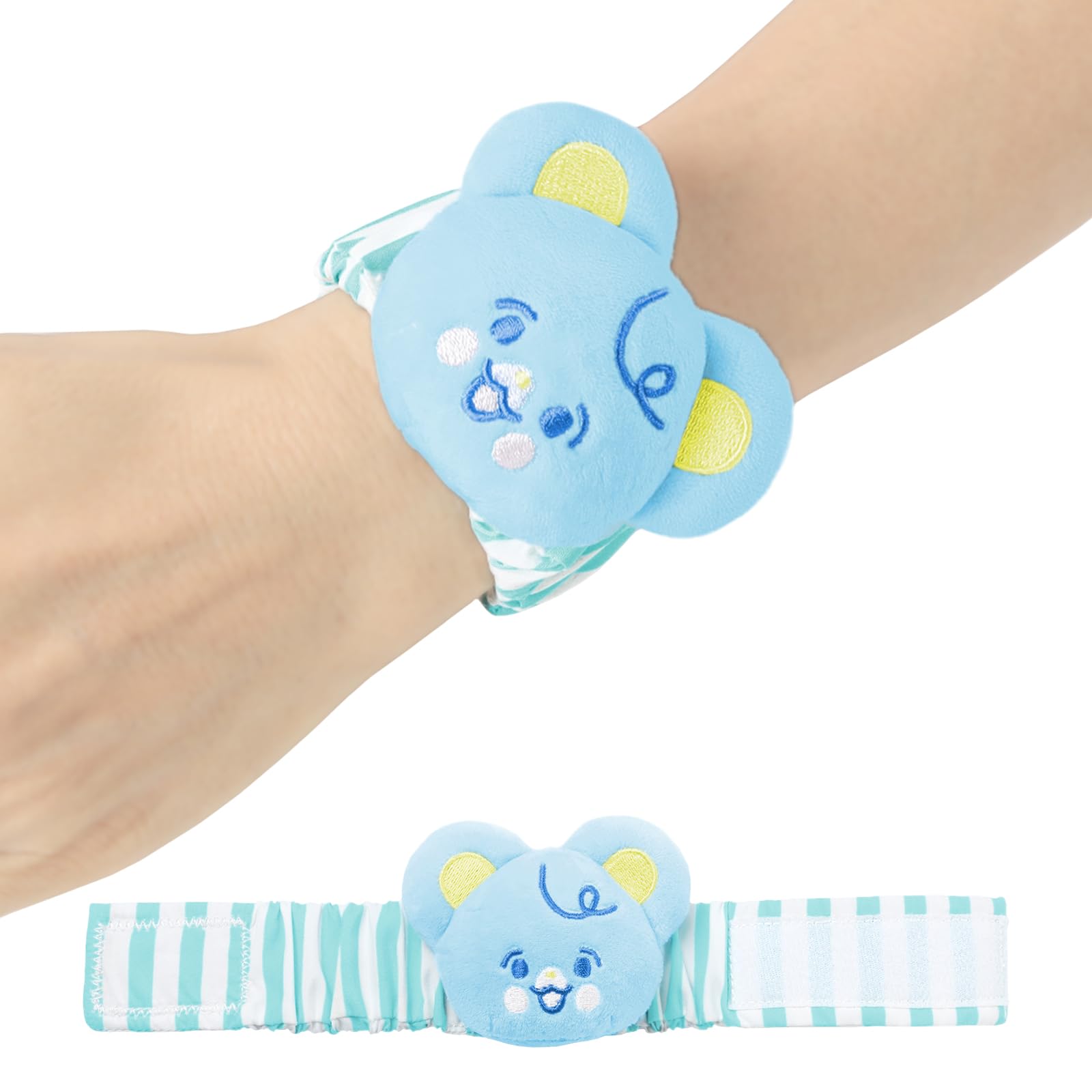 LittleForBig Adult Wrist Rattle Soft Adjustable Bracelet with Bell for Adult - Baby Parade Pattern Blue Bear
