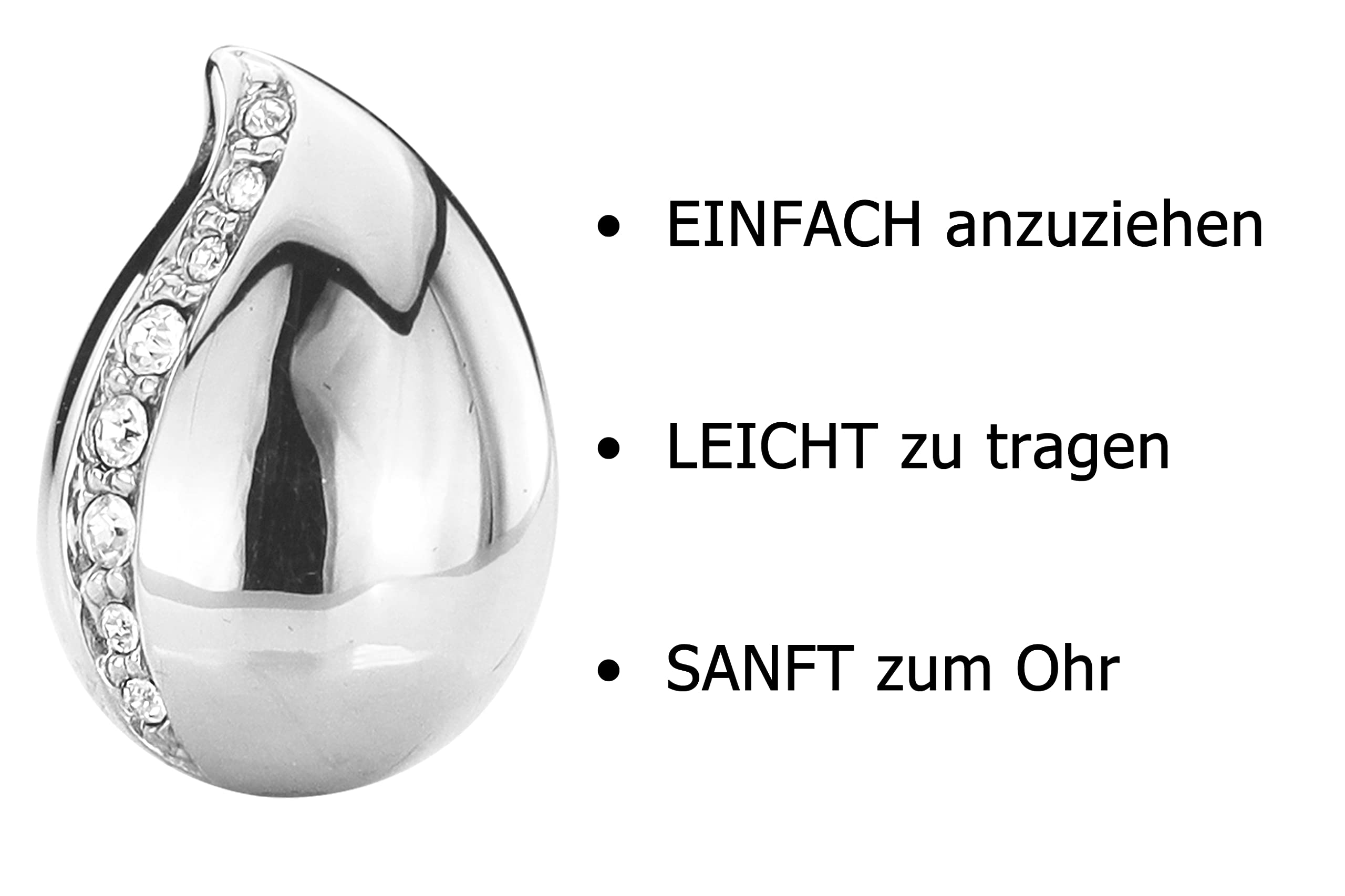 Traveller Ohrclip - Blume - Preciosa Kristalle - diverse Farben