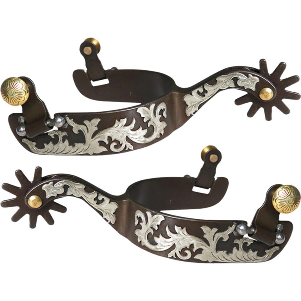 Vobumix Horse Spurs Steel with Copper Spurs Anti-rust Horse Racing Equipment Horse Riding Spurs West Cowboy Horse Boot Spurs