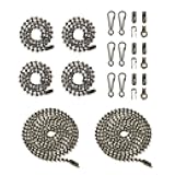 Ceiling Fan Light Pull Chain Extender, 3.2mm Diameter Oil Rubbed Bronze Chain String Extension Replacement for lamp Fixture (Four 13.7 Inch, Two 35.4 Inch, 12 connectors & 6 Hooks)