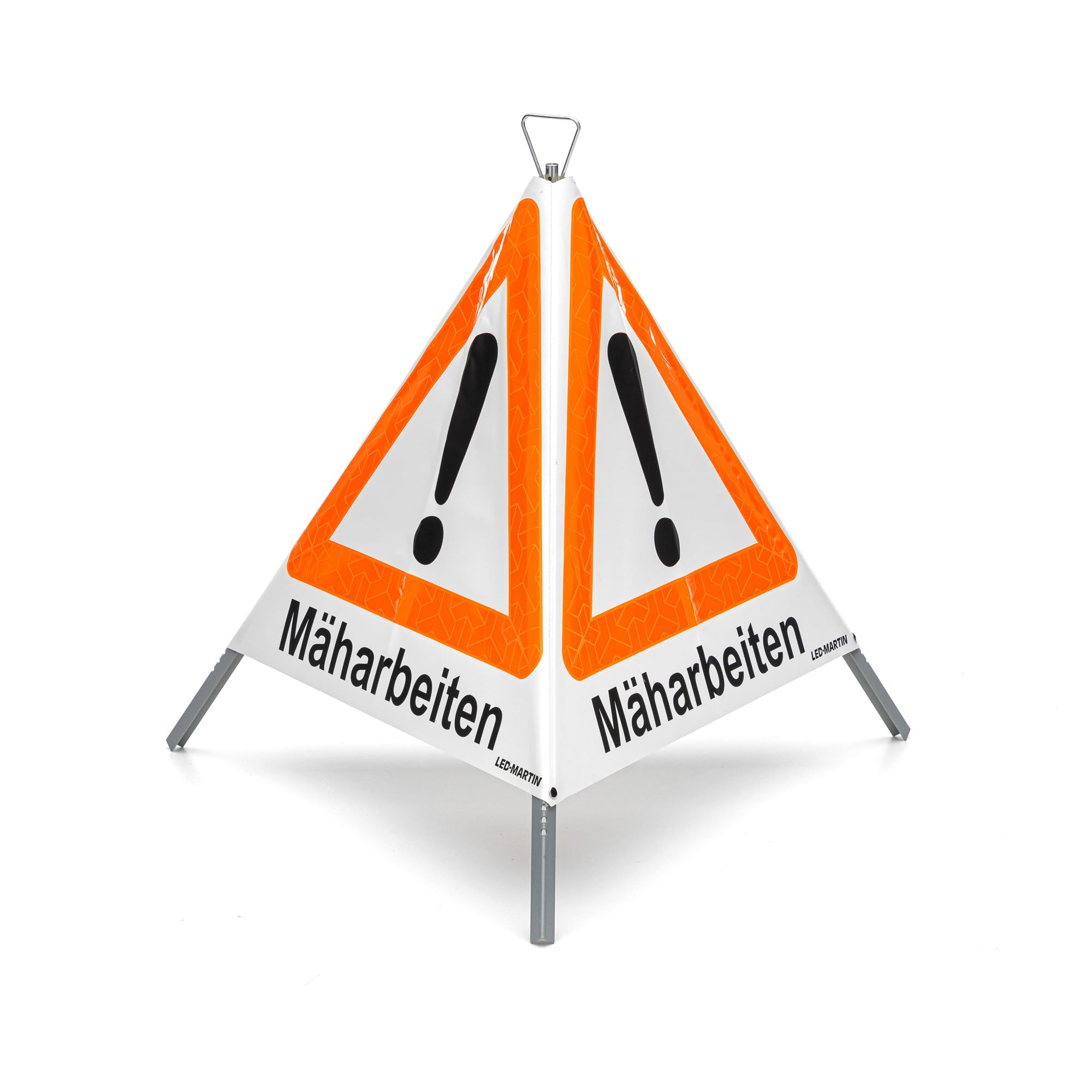 LED-MARTIN Faltsignal mit Warnsymbol VZ 101-70cm - Mäharbeiten - tagesleuchtend