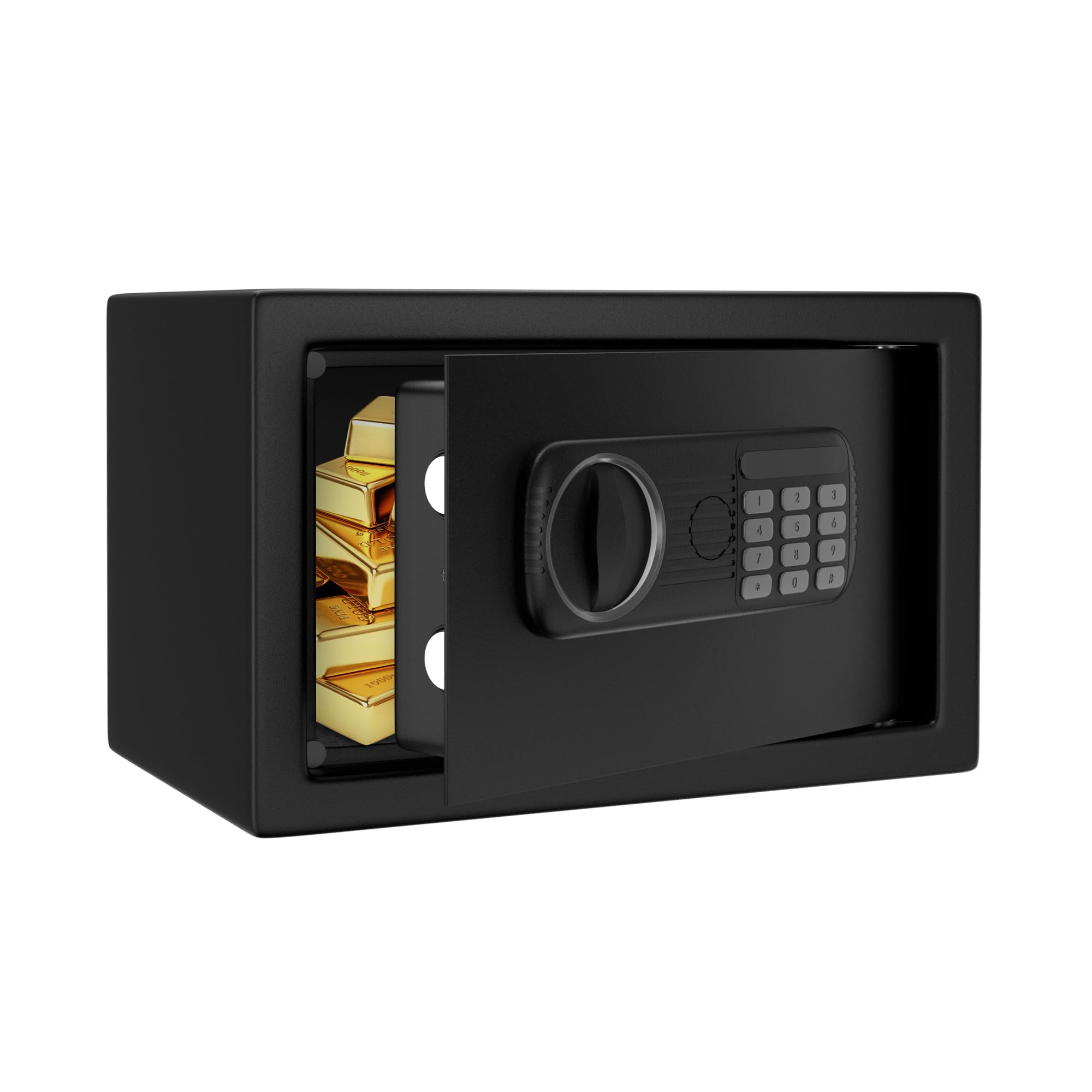 YTsafeco 0.4 Cubic Feet Safe Box - Security Home Safe with Digital Keypad, Mute Mode - Welded Steel Construction - Small Safe for Home Office Hotel Storage - 7.8 x 12.2 x 7.8Inchs, Black