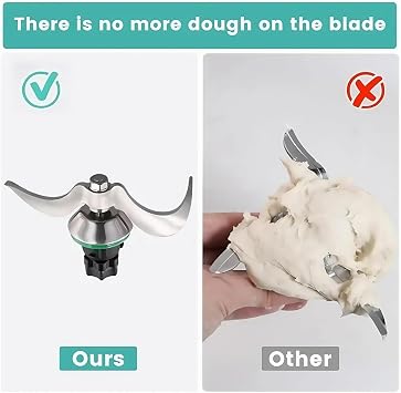 Knead Dough Blade Head ,Knead Dough Smooth Mix Stainless Steel Mixer Knife Head Replacement Parts,Compatible For Thermomix TM5 TM6 ,A Dough Mixer For Mixing All-purpose Flour With Smooth Dough And Sti