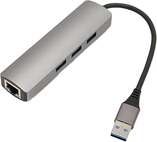 USB Hub Ethernet, 3 Port USB 3.0 Hub with RJ45 10/100/1000 Gigabit Ethernet Adapter Converter, Portable Data Hub USB Splitter USB 3.0 Expander