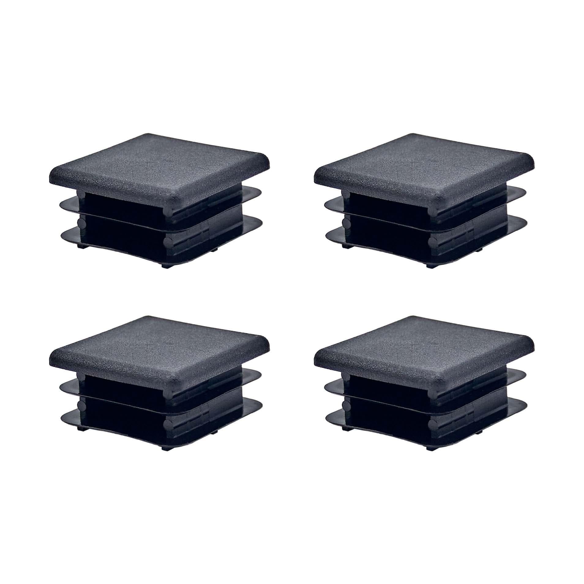 Outwater Plastic 1-1/4" Square Insert End Caps for Tubing, Finishing Plug for Square Tubing Chair Glide, Floor Protector, Fits Multi Gauge Tubing, USA