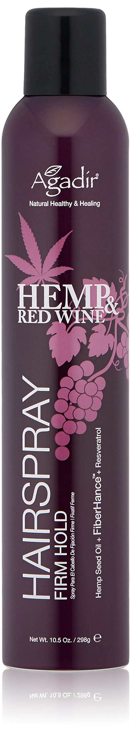 AgadirHemp & Red Wine Firm Hold Hair Spray, 10.5 oz