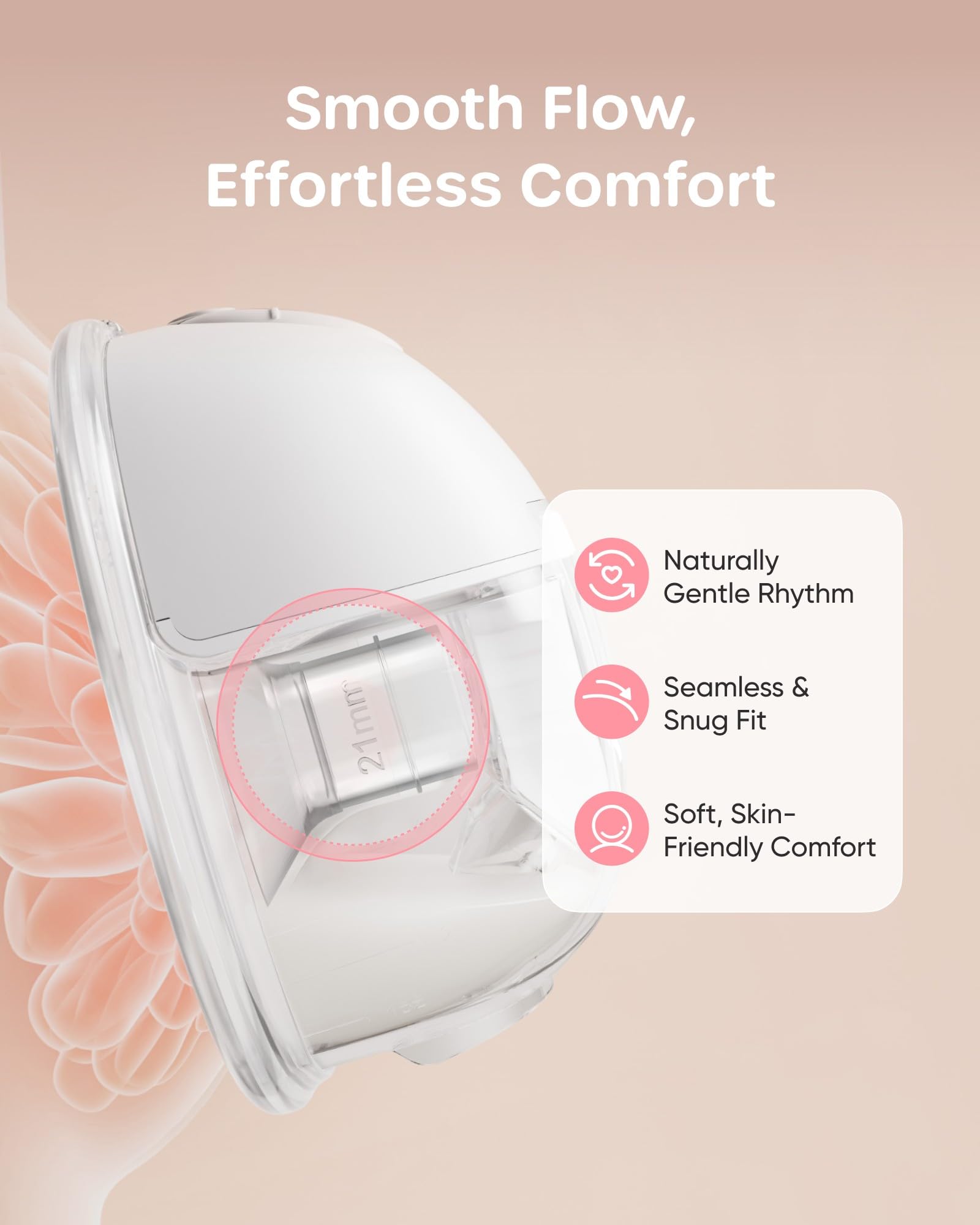 Nuliie 8PCS Silicone Flanges Insert Replacement Kit, Flange Sizing Kit 13mm for 24mm Flange/Shield Breast Pumps, Pumping Essential Kit for Moms