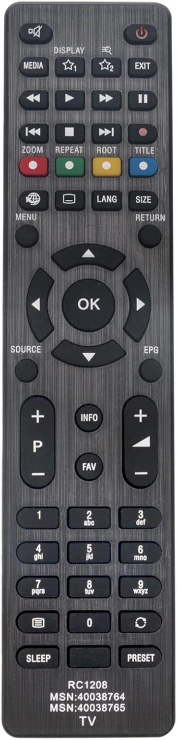 ALLIMITY RC1208 Remote Control Replace fit for Medion LCD TV RC-1208 MSN-40038764 MSN40038764 MD-30665 MD-30769 MD30665 MD30769