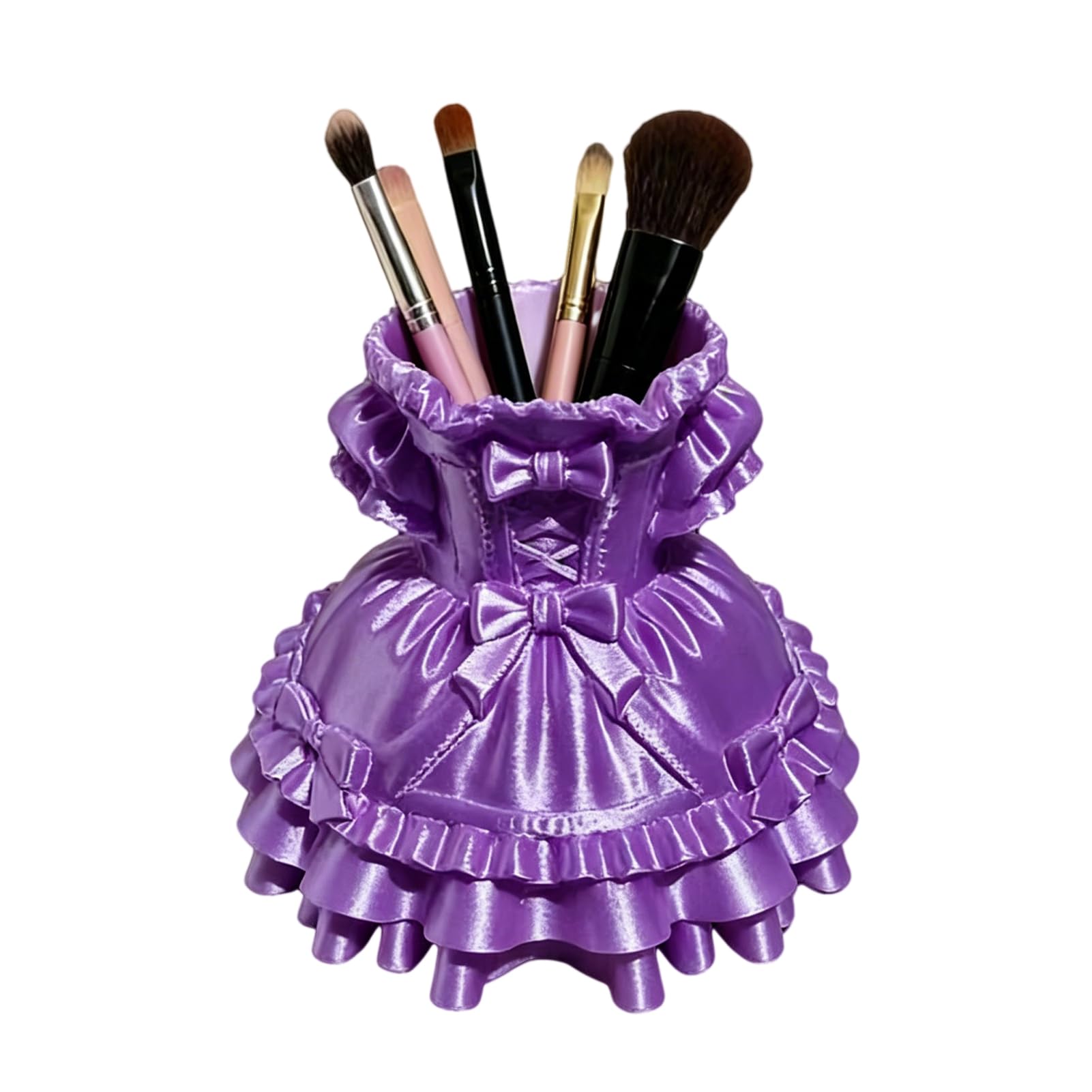 Pasisuu Handmade Pen Holder – Unique 3D Printed Desk Organizer with Multi-Functional Storage for Pens Makeup Brushes Small Items Purple