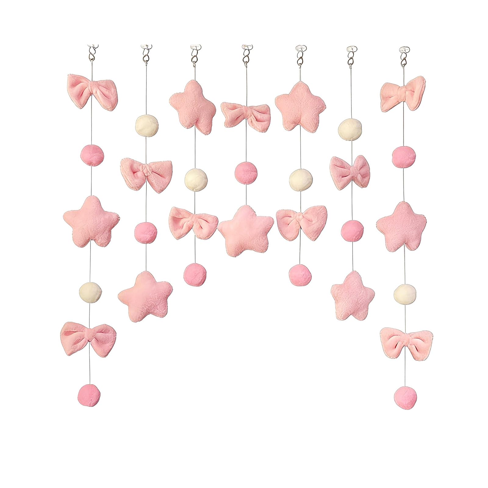 Strings Felt Star Bowknot Curtain, Door String, Hanging Door Curtains Nursery for Baby Room Wall Decors Decorative