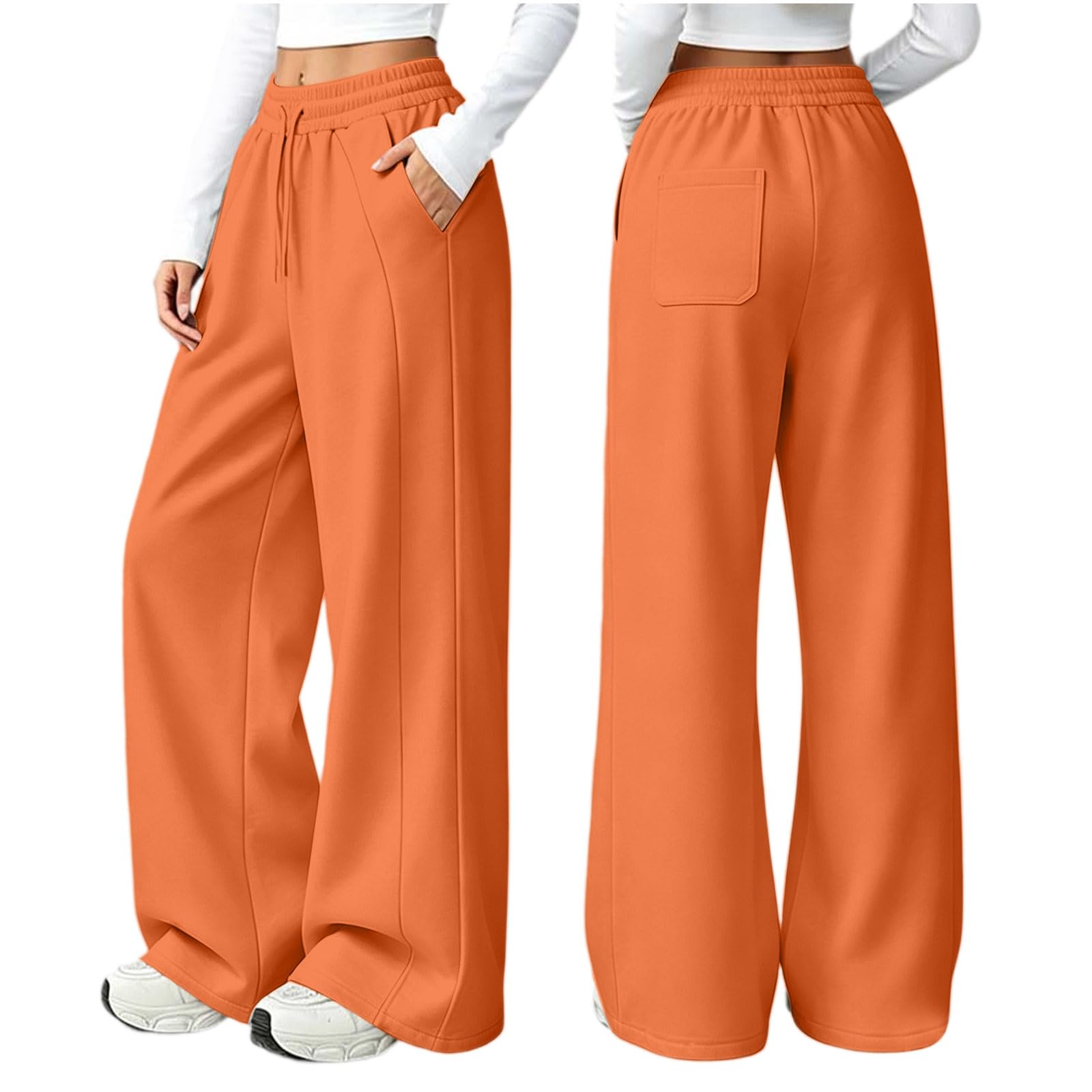 Pantaloni Tuta Donna Pantaloni Baggy con Tasche Morbidi e Comodi Pantalone Jogger in Cotone Larghi e Leggeri Pantalone Sportivi con Coulisse Pant Lunghi Tinta Unita per Allenamento Jogging Fitness
