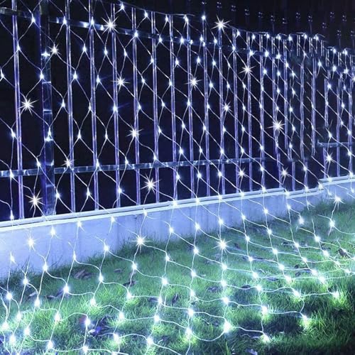Filet lumineux 192 LED à pile maille étanche extérieur et intérieur Noël