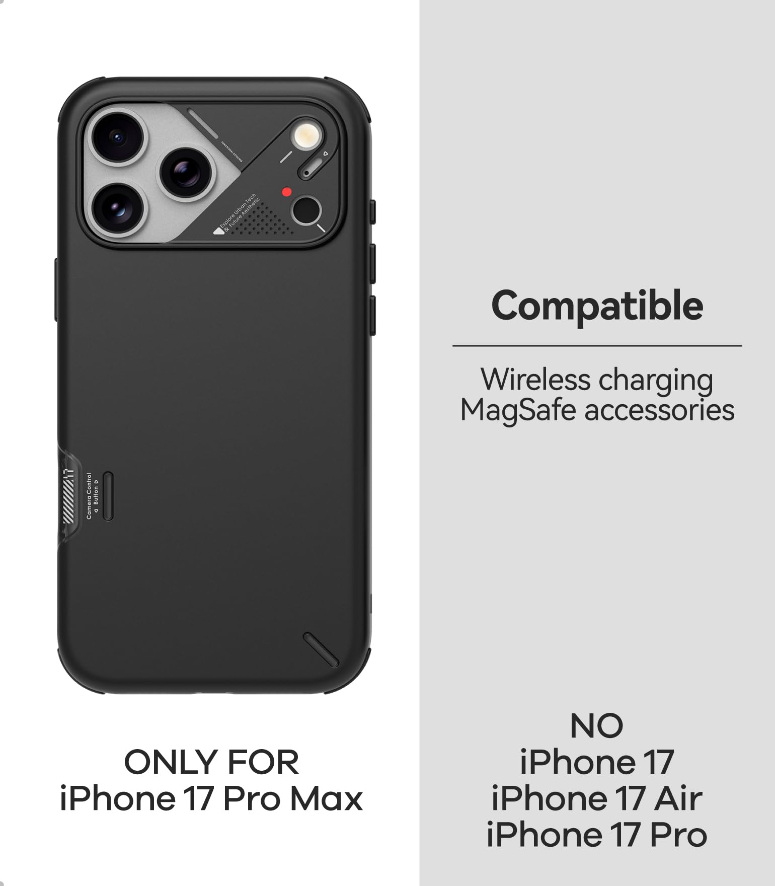 Aulumu A17 odporne na wstrząsy etui na iPhone'a 17 Pro Max, ze sterowaniem kamerą, CoolHyper, rama aparatu ze stopu aluminium, wielowarstwowa ochrona kompozytowa, białe