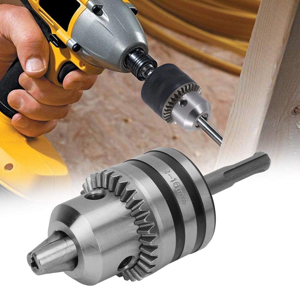 Mandrin de perçage 3.0-16MM 1/2-20UNF, kit d'adaptateur de mandrin de type clé avec adaptateur à tige ronde pour marteau électrique SDS