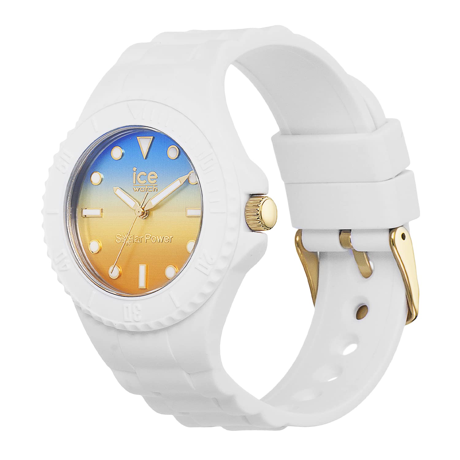Ice-Watch - ICE generation Solar Sunrise - Reloj blanco para Mujer con Correa de silicona - 020391 (Medium)