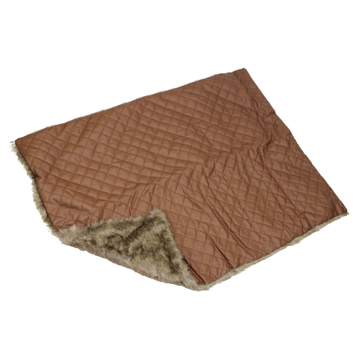 Hundedecke Leder mit Fellbezug braun