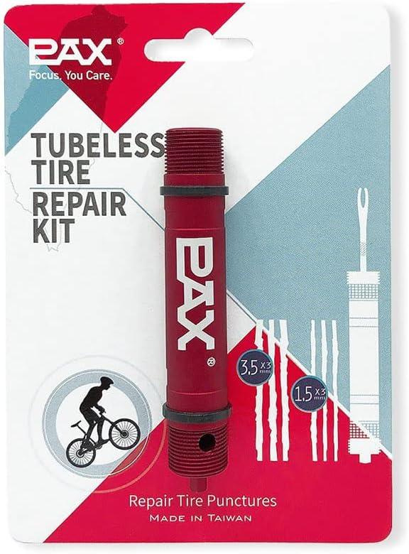 PAX Red Mountain Bike Tubeless Tire Repair Kit, Plus 5mm