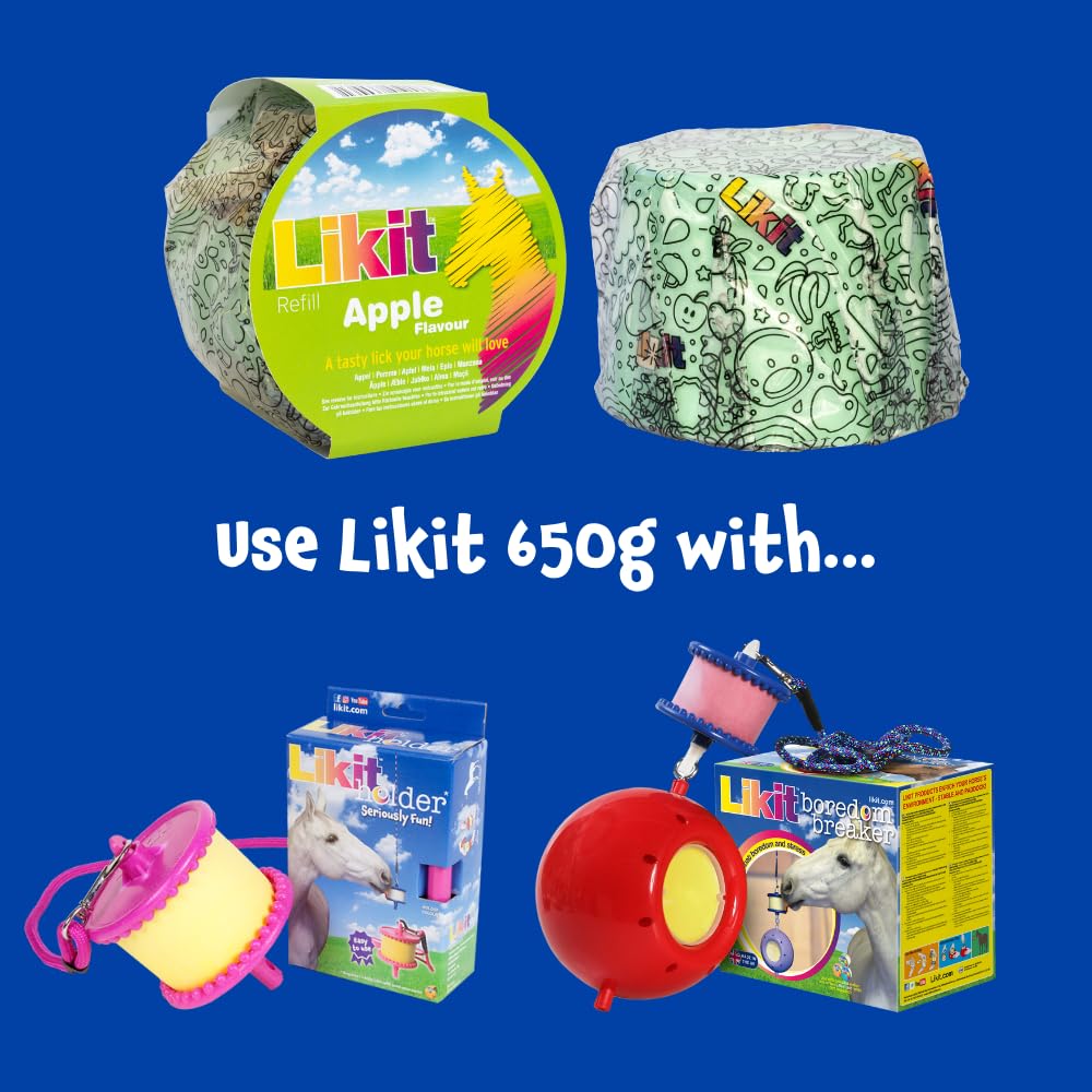 Likit Friandises pour Chevaux Assorties 650 g Boîte de 12 Pomme Menthe Carotte Cerise