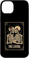 Vista 14 de iPhone 13 Pro The Lovers Skeleton Tarot Card Astrología Gótico Halloween Case