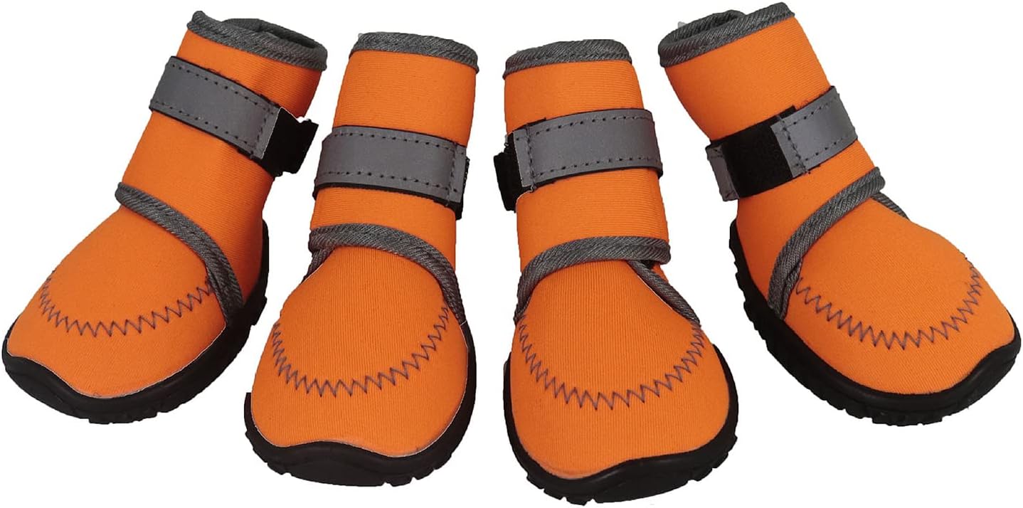 NEXCOV 4pcs Dog Boots, Snow Winter Outdoor Boots Waterproof and Non