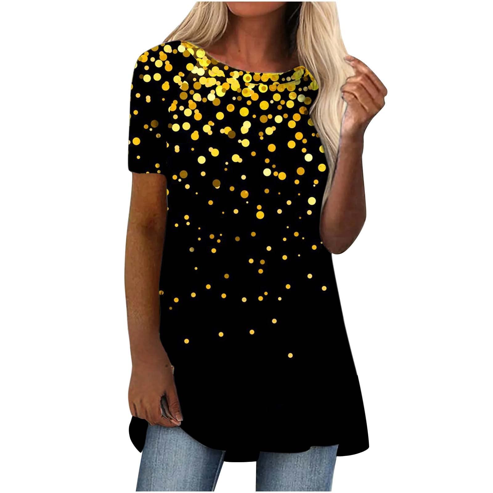 AMhomelyWomens Plus Size Tops Shirt Long Sleeve Blouse Tunic UK Size Casual Round Neck Printing Loose Tunic Sweatshirt for Ladies