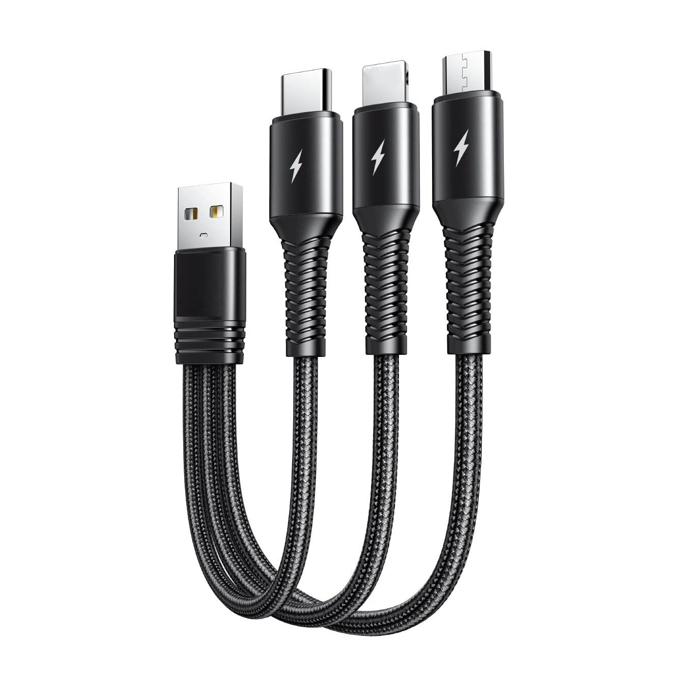 FKU 2024 3In1 3.5A Short 15cm Cable FAST Charging Micro USB Type C For Apple iPhone/Android Device (Black) (B0D6R1V6VF) Amazon Price History, Amazon Price Tracker