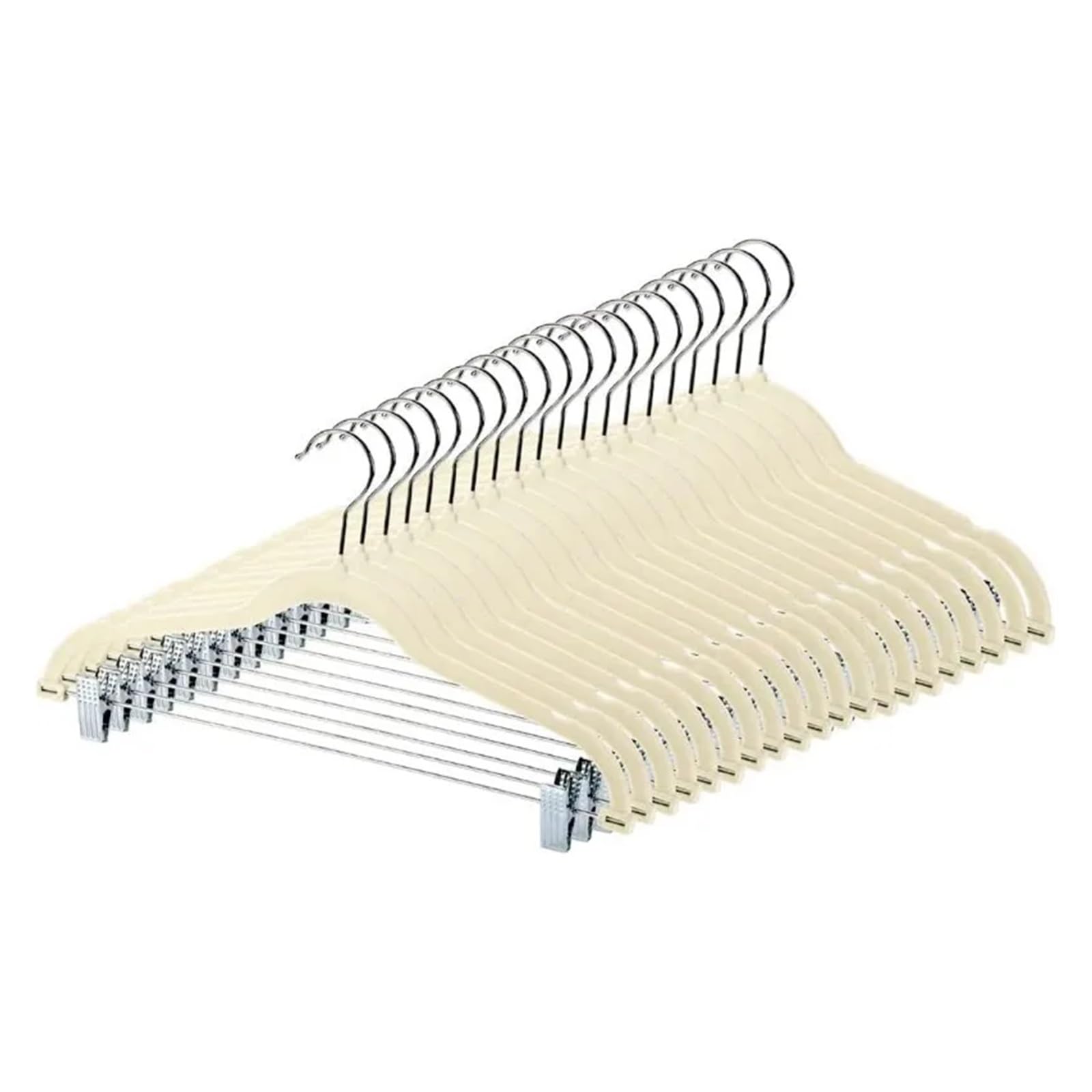 Paquete de 30 perchas de terciopelo con clips, para pantalones, faldas y trajes, antideslizantes, para vestidos, blusas y pantalones