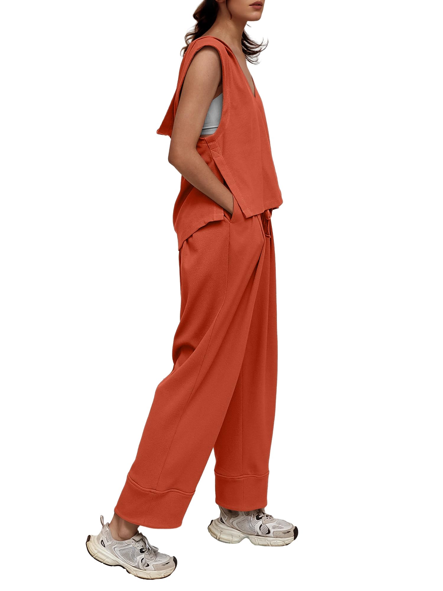 TORARY Women 2 Piece Lounge Sets Casual Summer Vacation Matching Sets 2024 Fashion Tracksuit Comfy Loungewear Size L