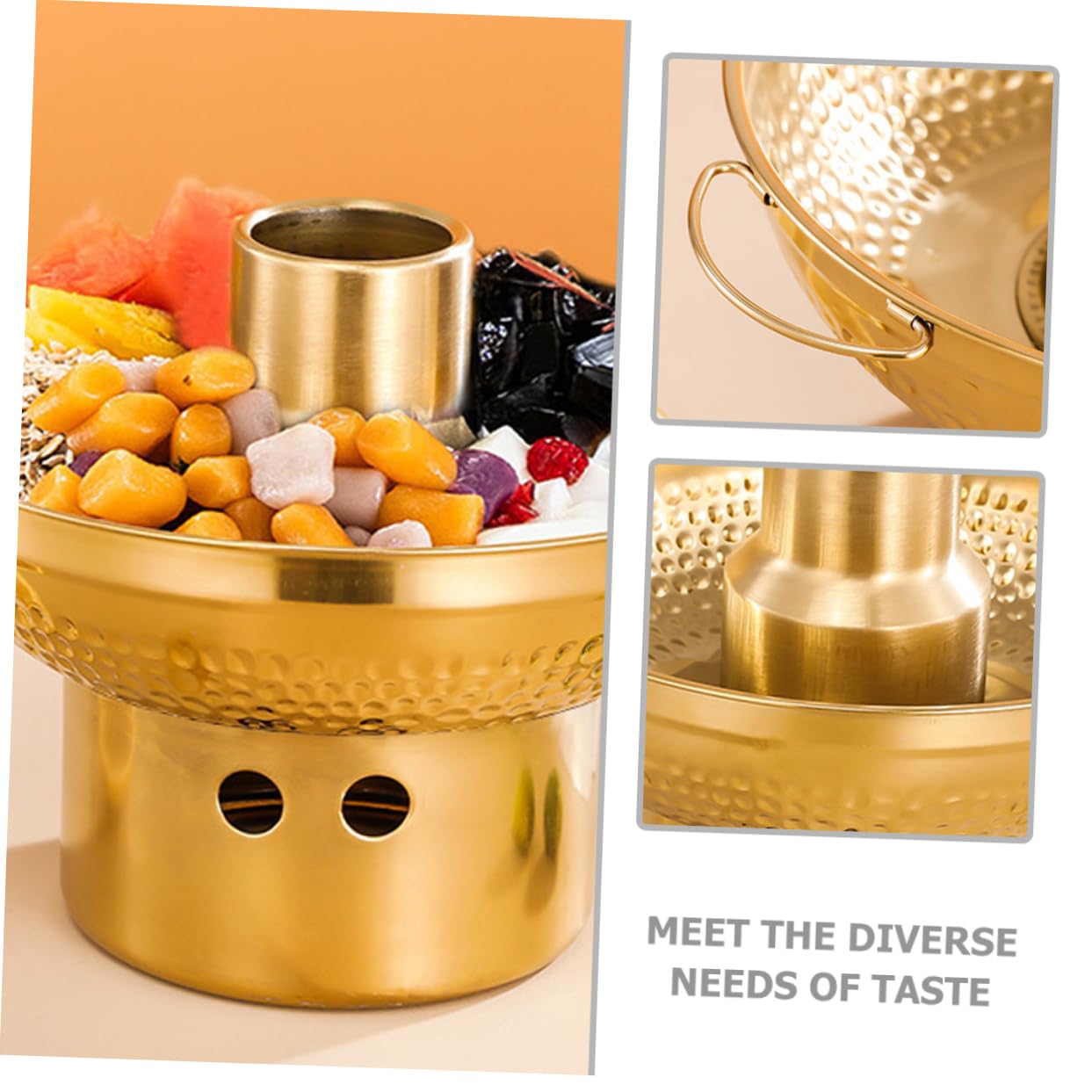 SOLUSTRE Stainless Steel Dessert Pan for Hot Pot Versatile Melting Pot for Ice and Desserts Smooth Edges for Safe Handling for Home Camping and Restaurants