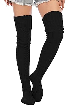 SherryDC Women's Cable Knit Thigh High Socks Winter Boot