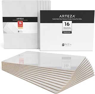 Arteza Mini Dry Erase Boards (16 Pack), 9x12 Inch Double-Sided Whiteboards for Classroom, School, Office & Students