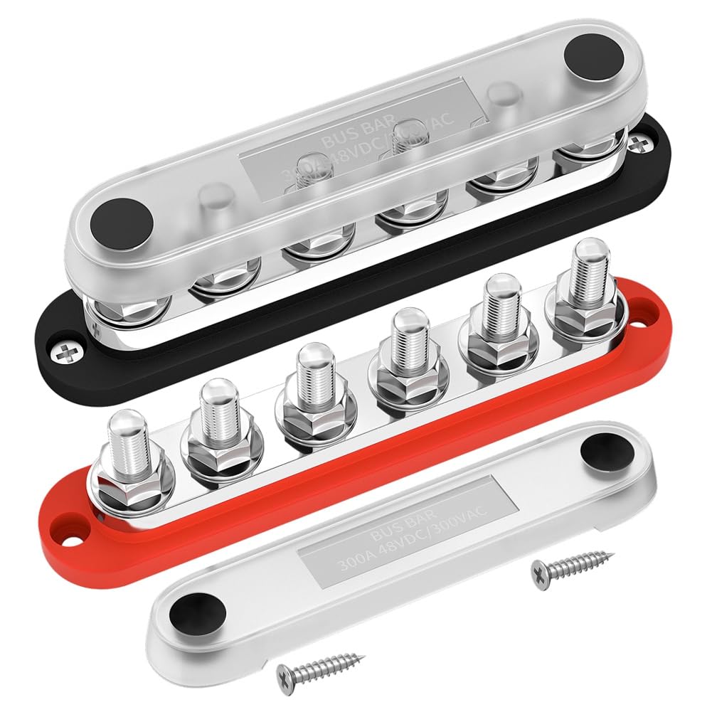 EFUTURETIME 2 X Busbar 12v-48v DC Blocco Di Distribuzione 300A Con