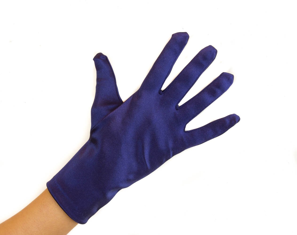 Mytoptrendz Women's Blue Mytoptrendz® Navy Short Wrist Satin Gloves Retro Mod 1950S - 60S Wrist Length - Navy Gloves…