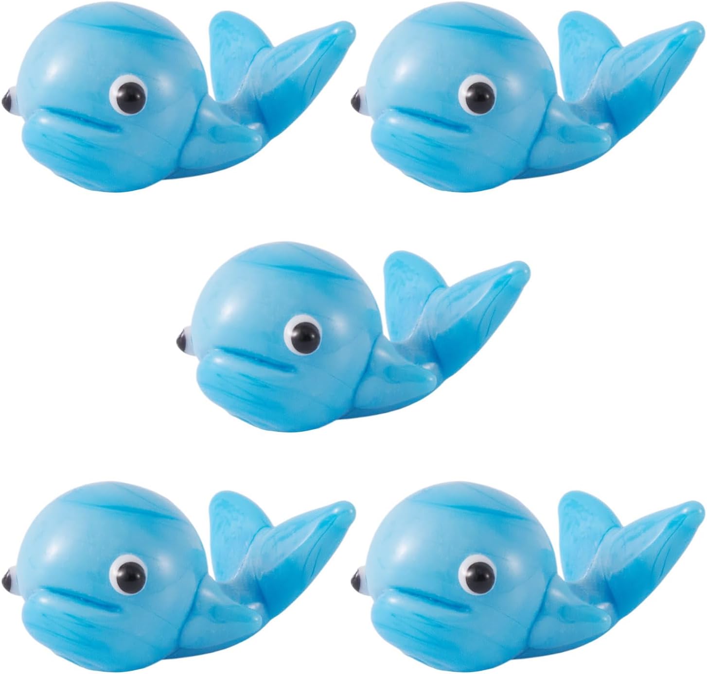 Pandahall 5Pcs Lampwork Whale Beads Handmade Blue Cute Cartoon Whale Fish Beads Glass Crystal Ocean Sea Animal Bead Loose Spacer Bead for DIY Bracelet Necklace Earring Jewelry Making