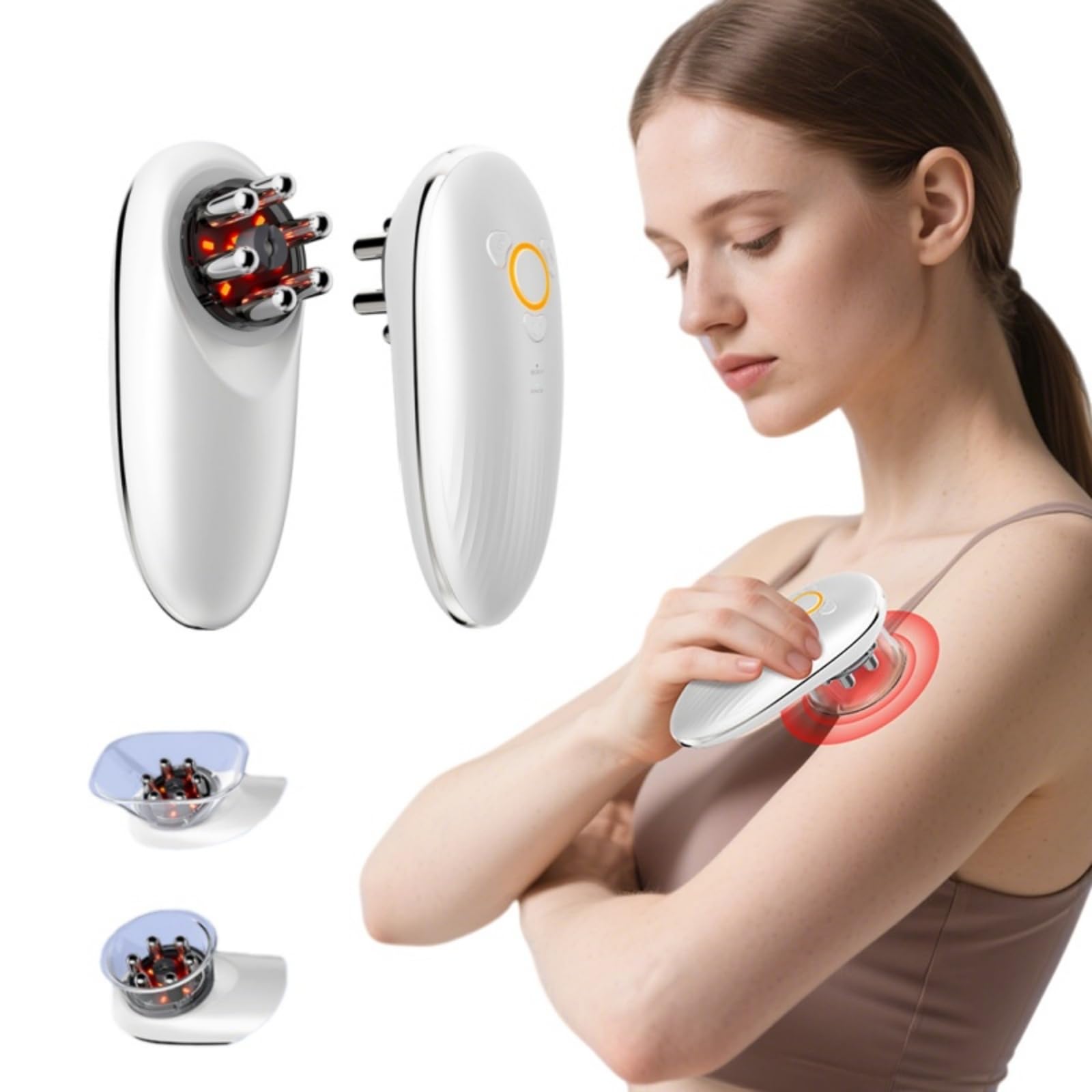 Cellugone 3.0 - sichtbar glattere Haut & definiertere Konturen in wenigen Wochen，Drei-in-Eins-Massagegerät mit Schröpfmassage, EMS und Rotlichttherapie-Funktionen