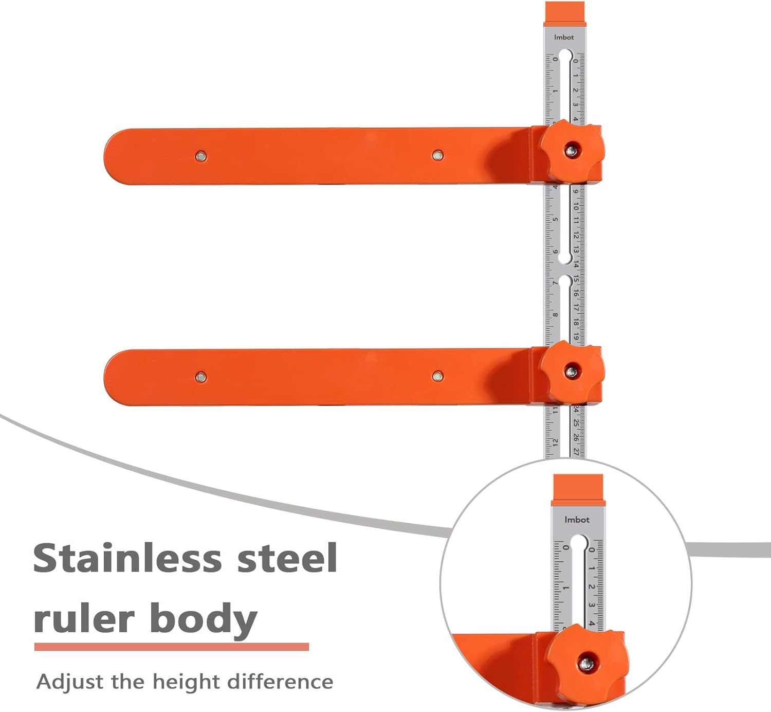Drawer Slide Rail Jig Tool - Toggle Clamp & Magnetic Arm for Fast Cabinet Slide Installation, Dual-Scale, for DIY & Pro Use