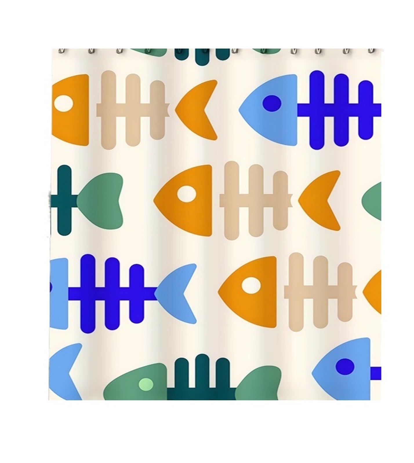 Cortina de Ducha con Estampado Animales, diseño Naranja y Azul, for decoración baño, Juego Accesorios for el hogar, 1 Unidad(180x180cm)