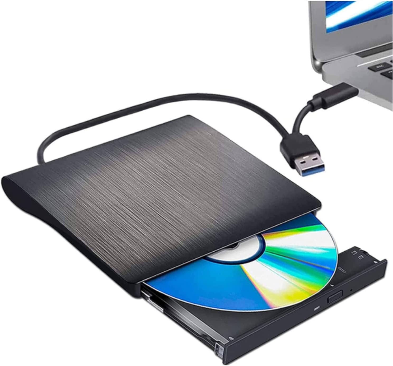 External CD DVD Drive USB 3.0 TypeC, Portable CD/DVD +/RW Drive, CD