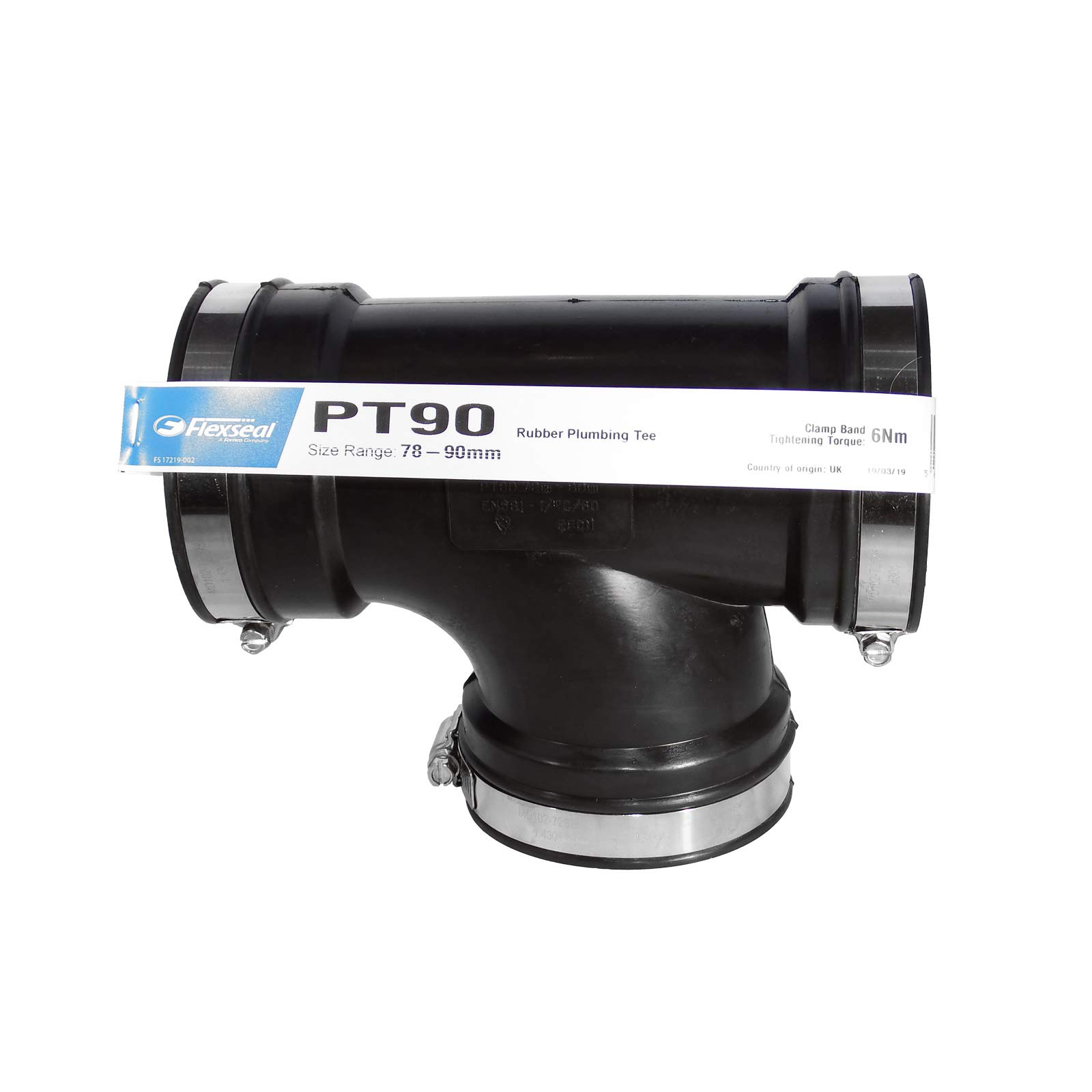 Fernco PE90 Flexible Rubber Elbow Coupling - 78-90mm EPDM Plumbing Boot For Pipe Connections-712166