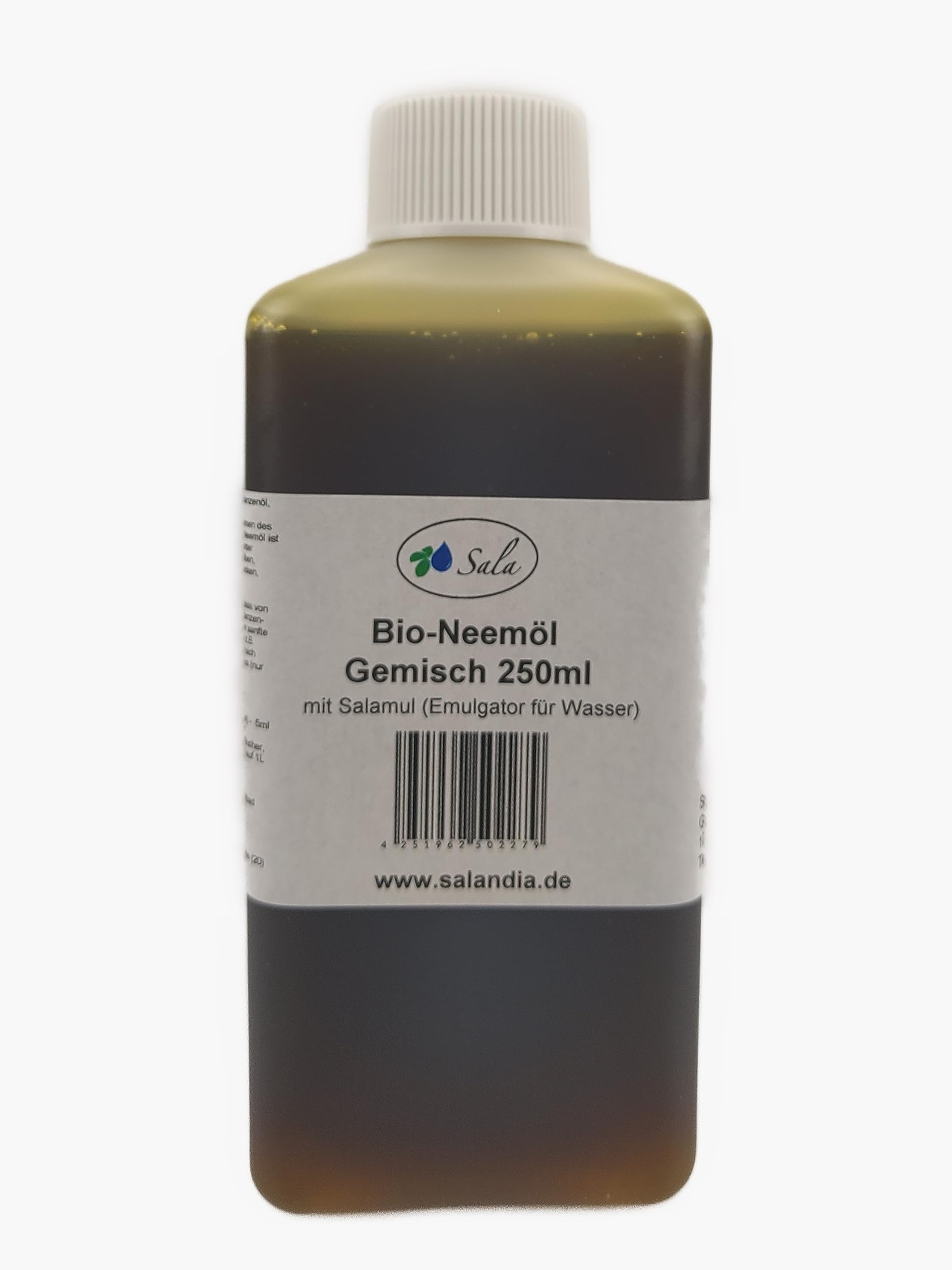 Sala Aceite de neem orgánico prensado en frío con salamul (sustituye al rimulgan) emulsionante listo mezclado 250 ml HDPE